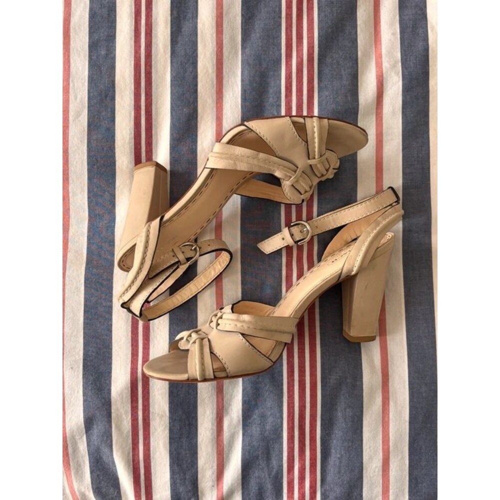 Vintage Coach Ankle Strap Heeled Sandals